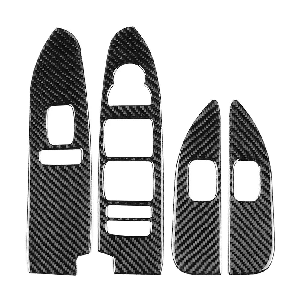 4Pcs Carbon Fiber Front Window Control Covers for Cadillac CTS 08-13