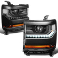 Headlights & Fog Lights for Silverado 1500 (2016–2018) Black Clear w/ Sensor
