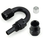 10AN 180° Swivel PTFE Hose End Fittings for PTFE Hose (Black) 2-Pack