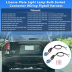 Set of 2 Rear License Plate Light Connector Socket Kits for Ford F-150 (2001–2014) F81Z13411AA