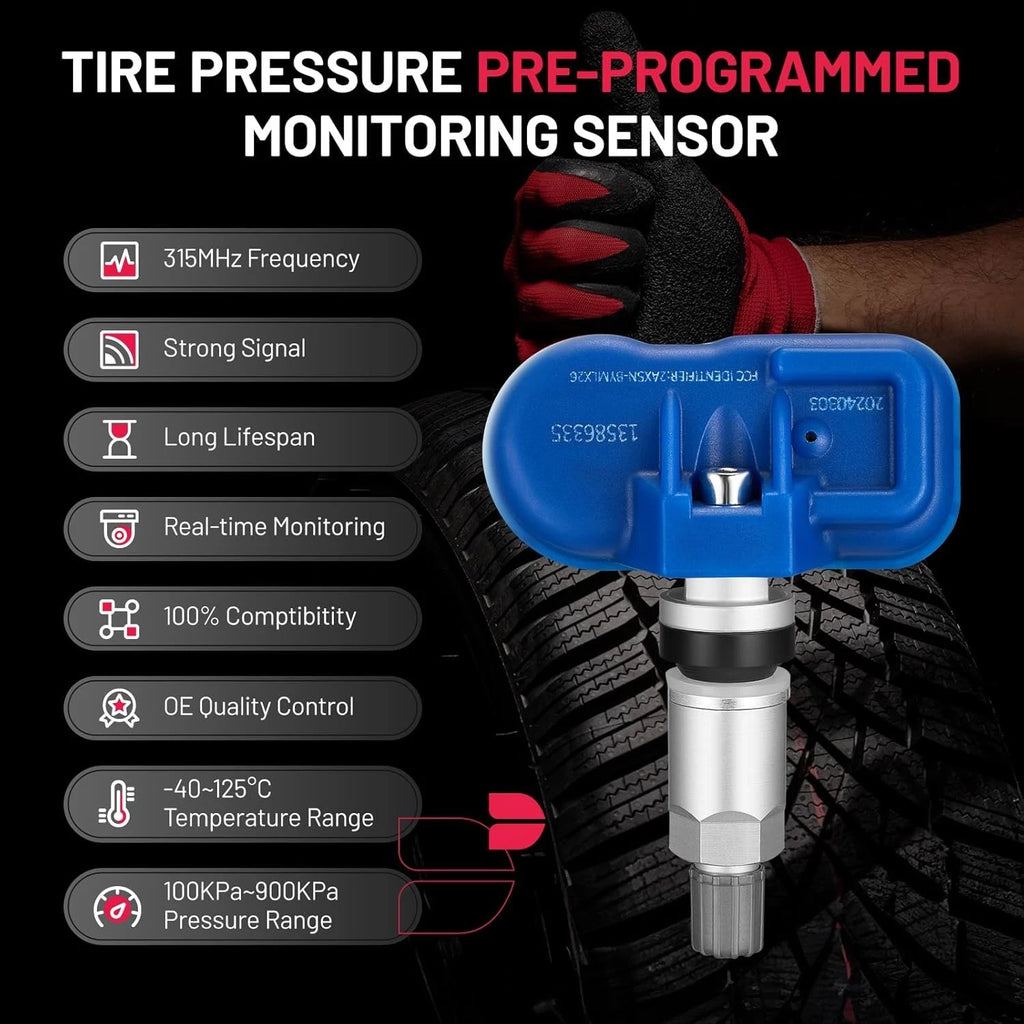 4X TPMS Tire Pressure Monitoring Sensor for Chevy Avalanche (2007–2013)