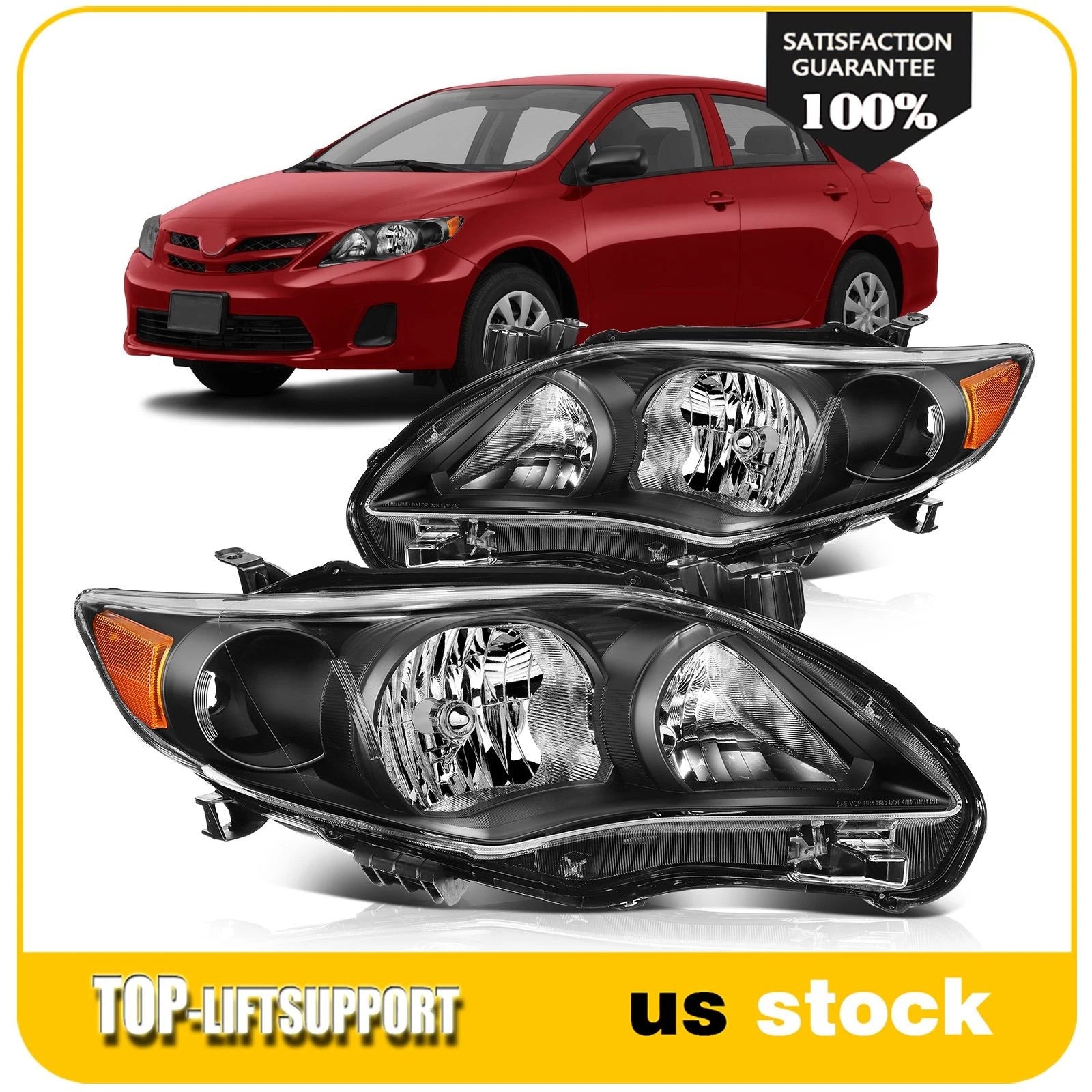Pair Headlight Assembly for Toyota Corolla (2011–2013)
