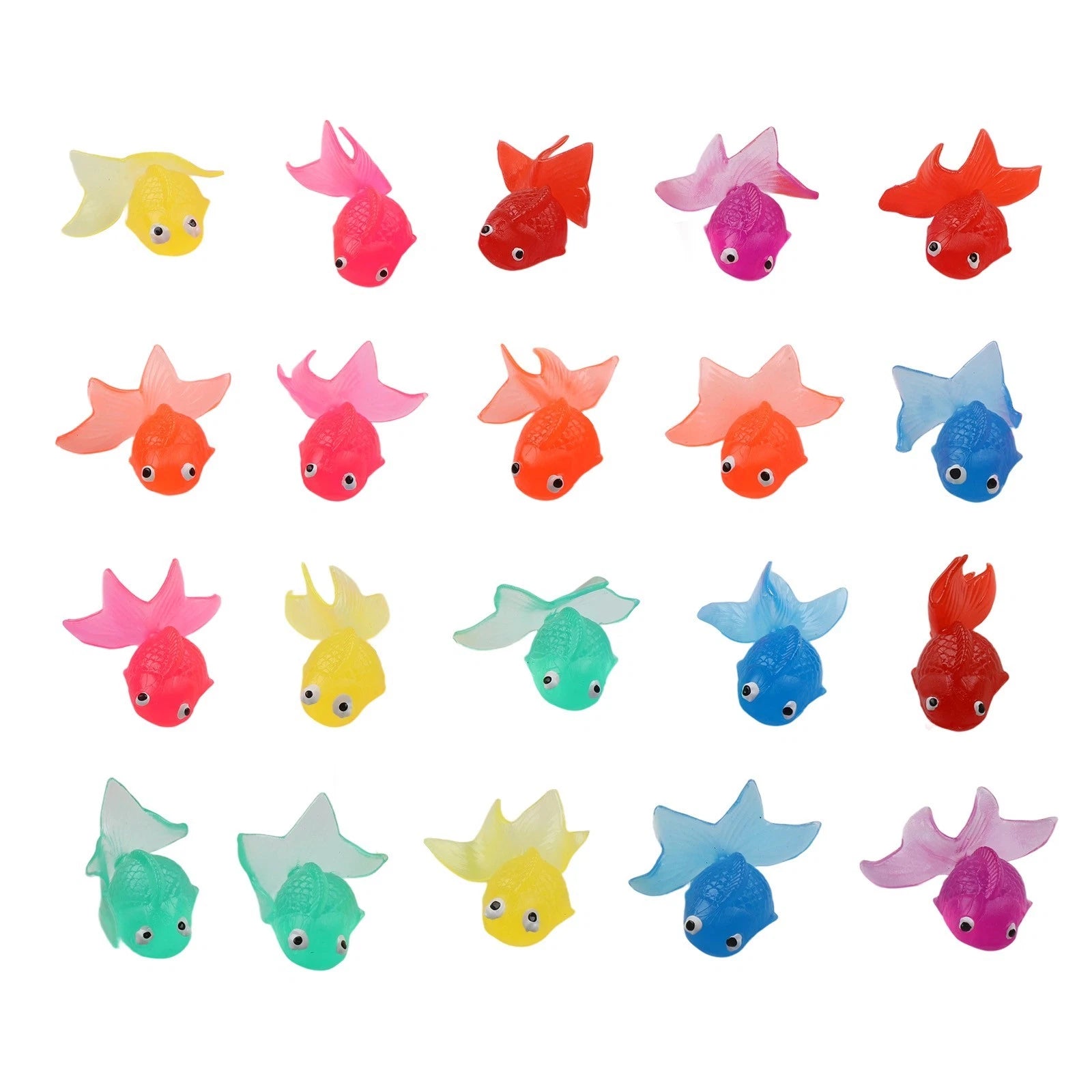 Soft Rubber Goldfish Bath Toys Set of 20 for Interactive Water Play