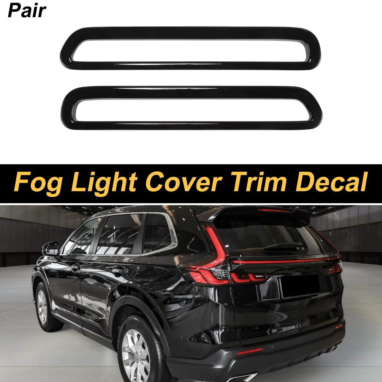 Set of 2 Fog Light Cover Trim for Honda CR-V (2023–2024) Glossy Black