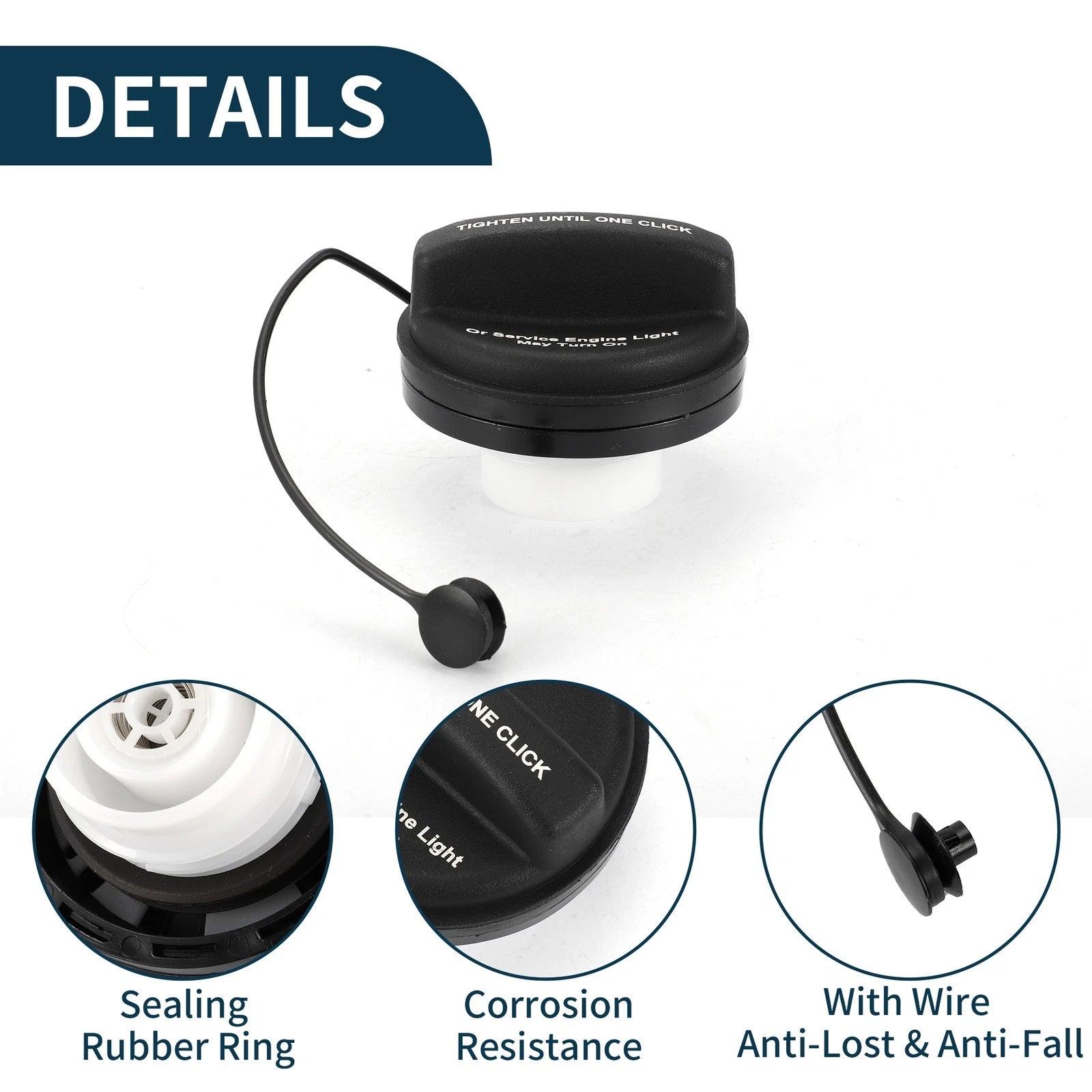 Fuel Filler Cap No. 95292260 for Buick Cascada (2016–2019) Black White
