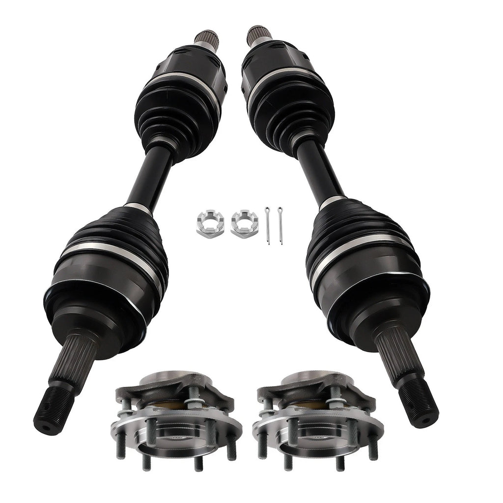 Front Left + Right CV Axle Shaft & Wheel Hub Bearing for Lexus GX460 (2010–2023)