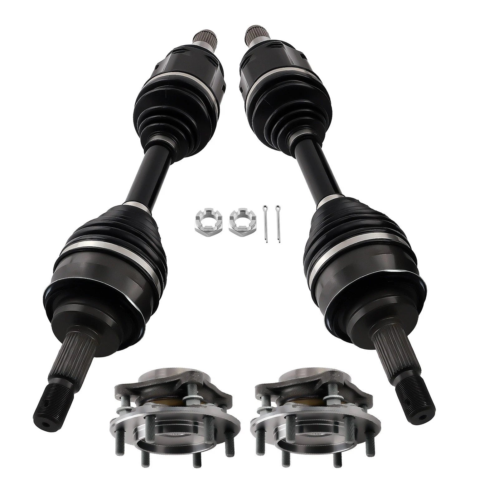Front Left + Right CV Axle Shaft & Wheel Hub Bearing for Lexus GX460 (2010–2023)