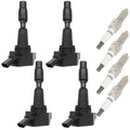 Set of 4 Ignition Coils & 4 Spark Plugs for Kia Optima Sportage