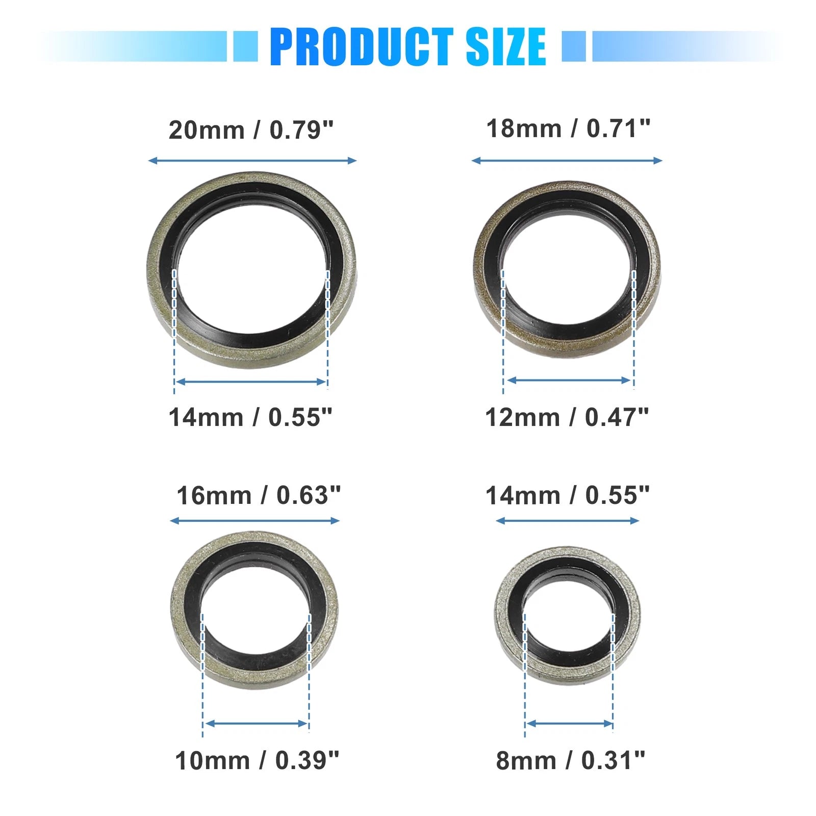 Set of 1 Car Fuel Sealing Washers No. 3963988/3963983 for Dodge 12V 24V 5.9L 6.7L