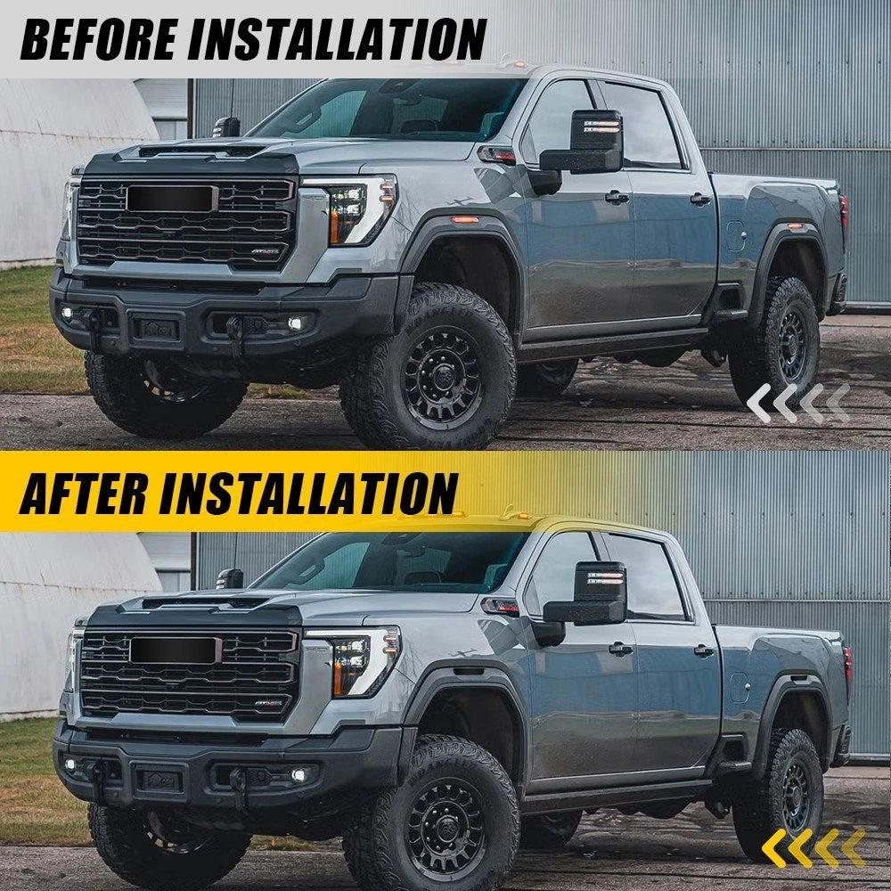 Smoke Tinted Side Marker Tint Vinyl Overlay Kit for GMC Sierra HD (2024)