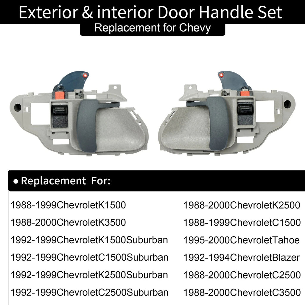 Exterior & Interior Door Handles for Chevy C/K 1500 2500 3500 Suburban (1988–2000)