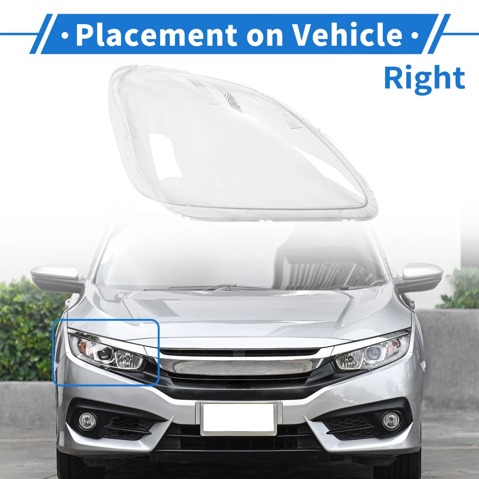1 Pcs Headlight Lens Cover for Honda CR-V (2005–2006) PC Clear