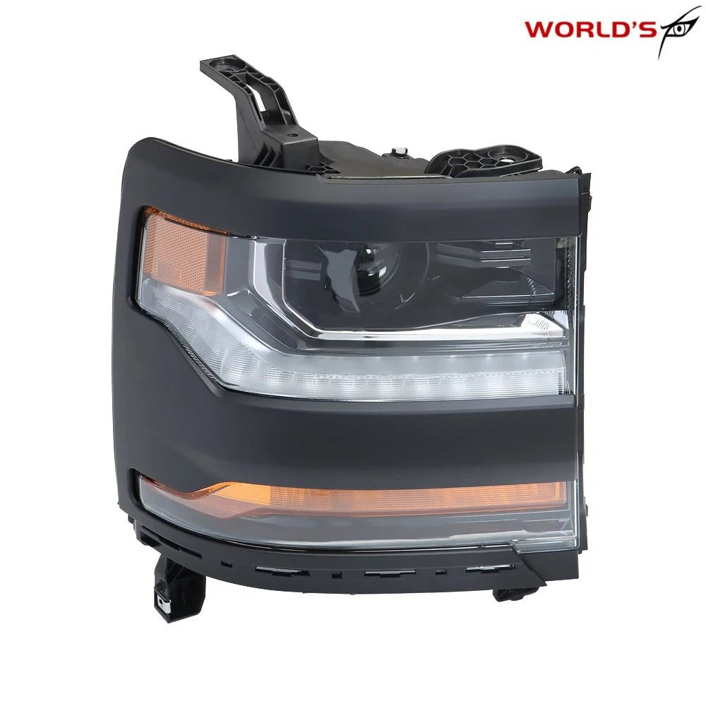 Headlight for Chevy Silverado 1500 (2016–2018) HID/Xenon LED Black Right