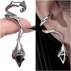Drop Water Design Dark Zirconium Geometric Ear Cuff Earrings for Women