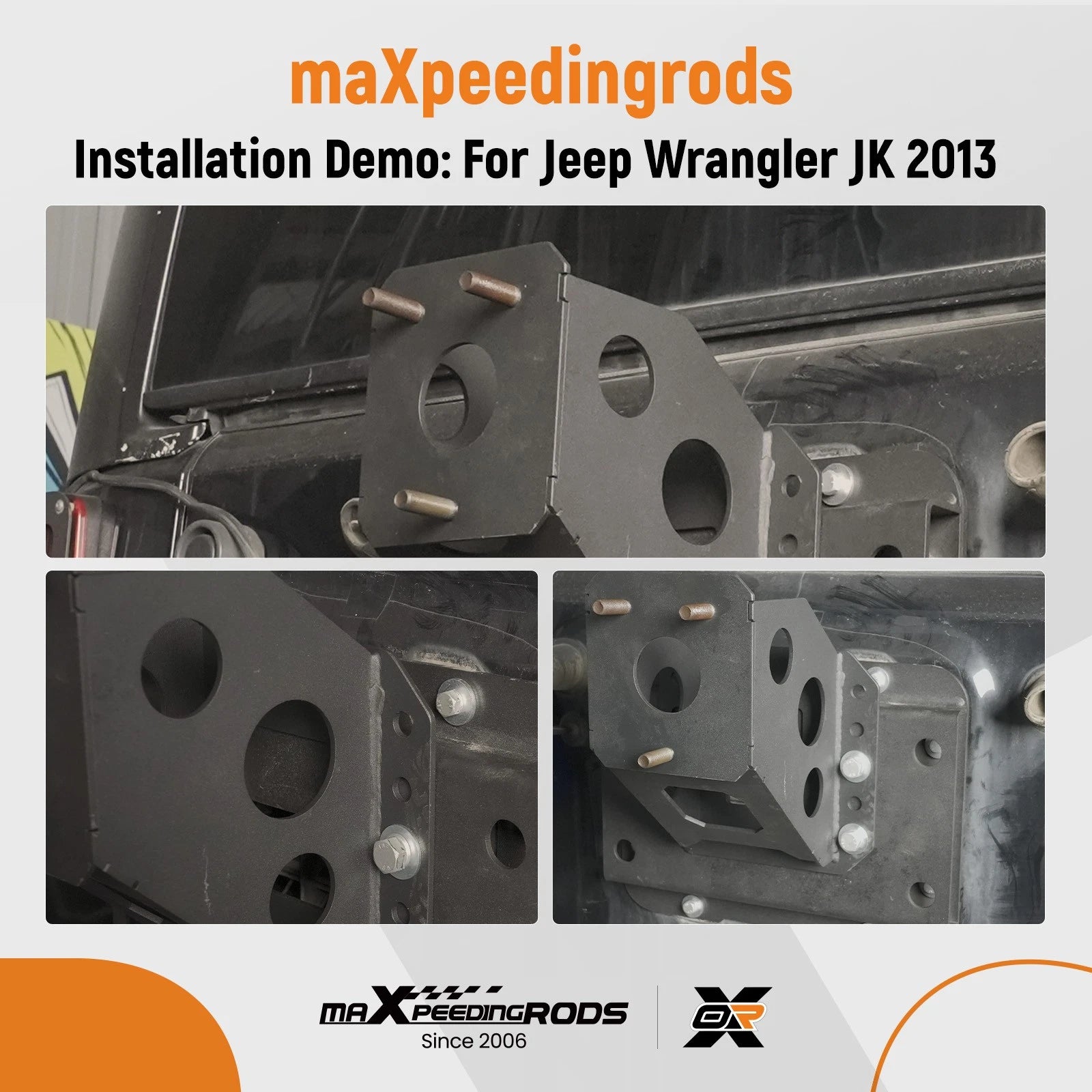 Adjustable Spare Tire Carrier for Jeep Wrangler JK JKU (2007-2018)
