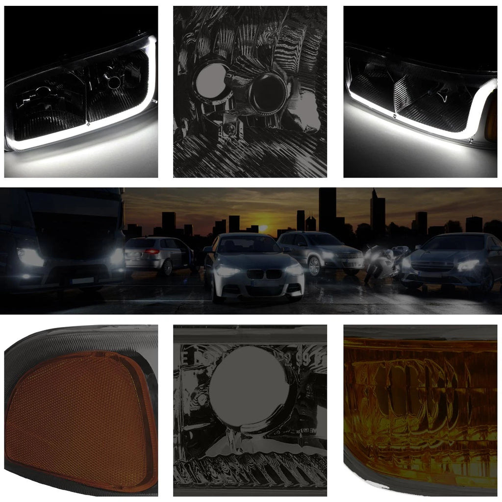 LED DRL Headlight with Bumper Signal Lamps for GMC Sierra/Yukon (1999–2007)