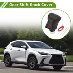1 Pcs Gear Shift Knob Cover for Lexus ES300h (2018–2023) Black Carbon Fiber Red