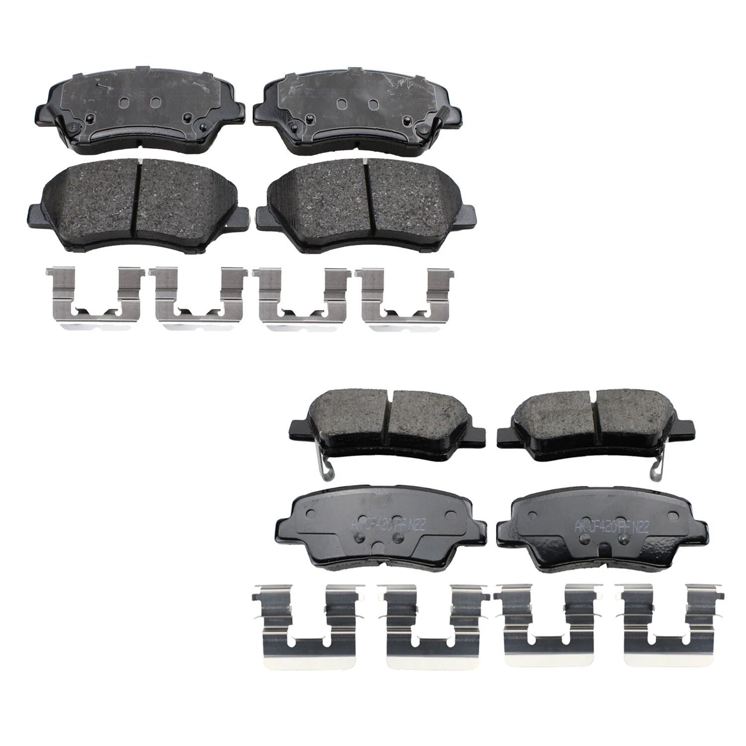 Set of 4 Akebono ProACT Ceramic Brake Pads for Elantra GT Veloster Forte5 (2013–2017)