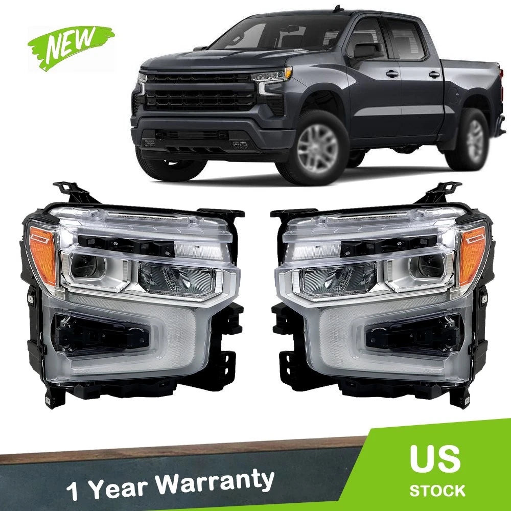 LED DRL Headlight Set for Chevy Silverado 1500 LTZ/RST (2022–2024)