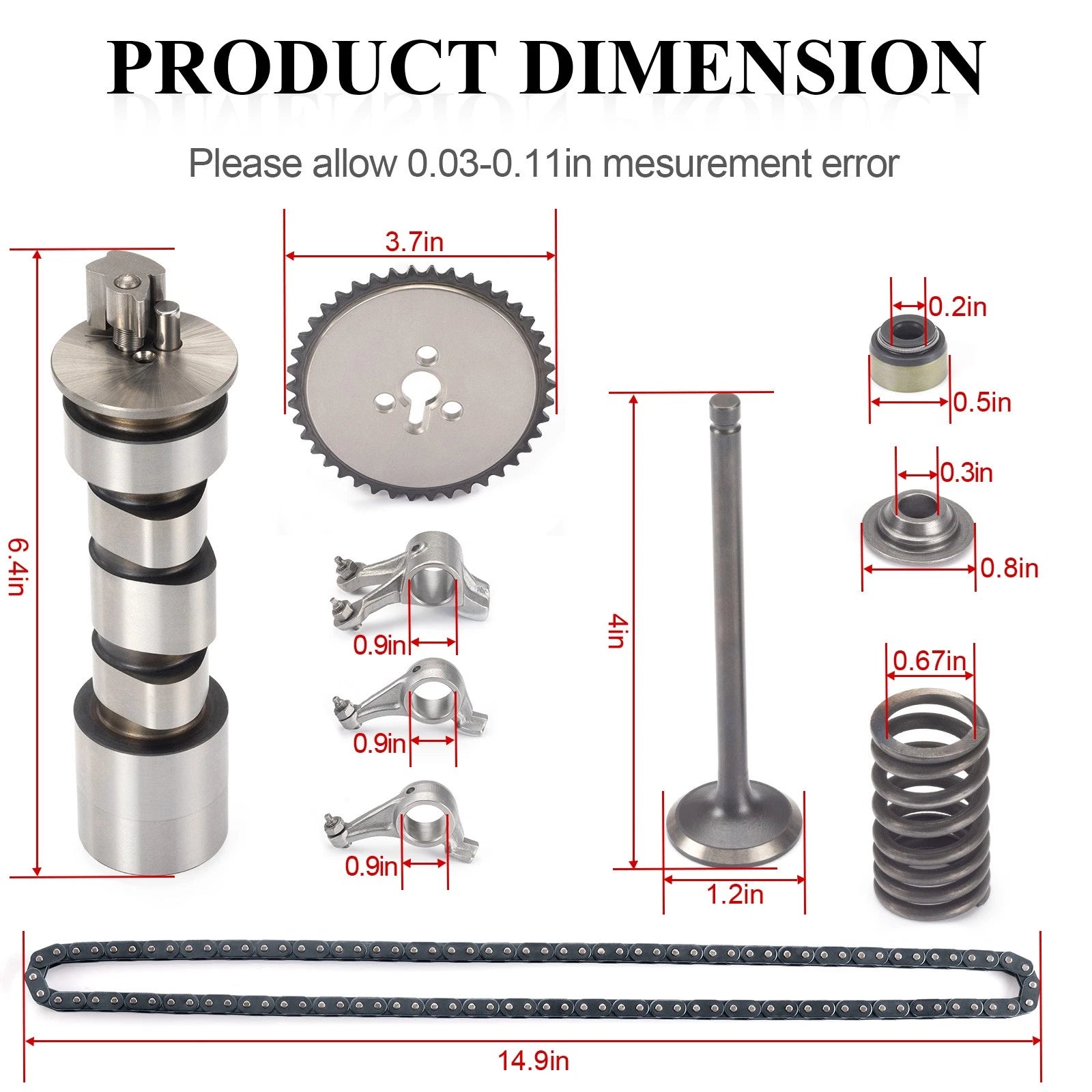 Camshaft Timing Chain Rocker Arm + Valve Kit for Polaris Scrambler 500 (1997–2012)
