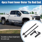 Set of 4 Front Inner Outer Tie Rod End Links for Ford Escape (2009–2012)