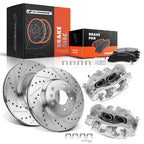 Set of 8 Front Drilled Brake Rotors, Pads & Calipers for Chevrolet Impala