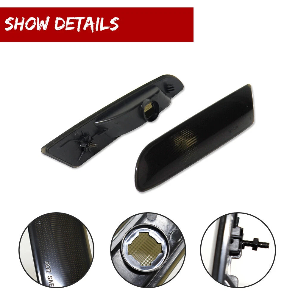 2X Smoked Lens Front Side Marker Lights for Lexus ES300 (2002–2003) & ES330 (2004–2006)