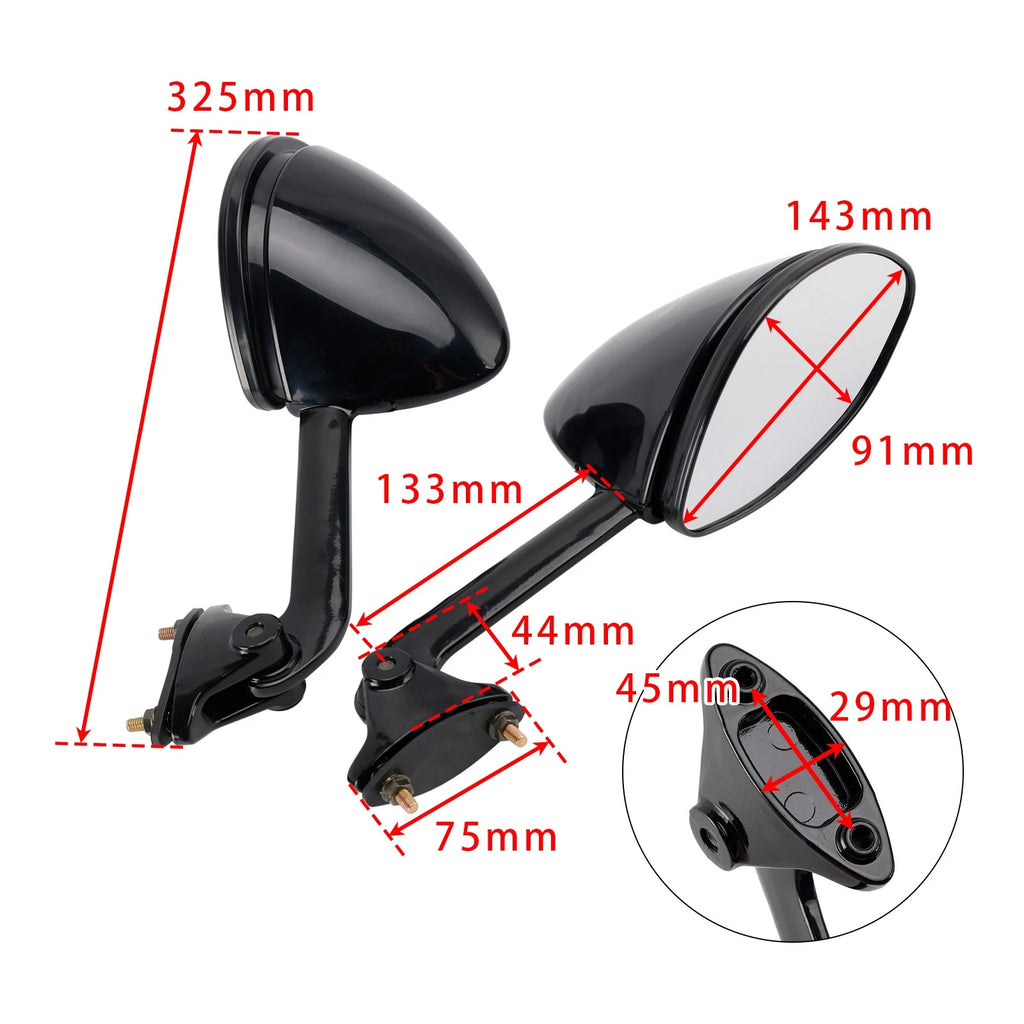 Rearview Mirror Pair for Kawasaki ZZR 1400 Ninja ZX-14R (2006–2025)