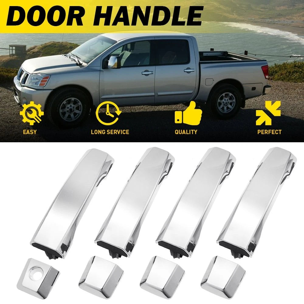 4X Exterior Door Handle for Nissan Titan PRO-4X (2008–2015) Left/Right Chrome