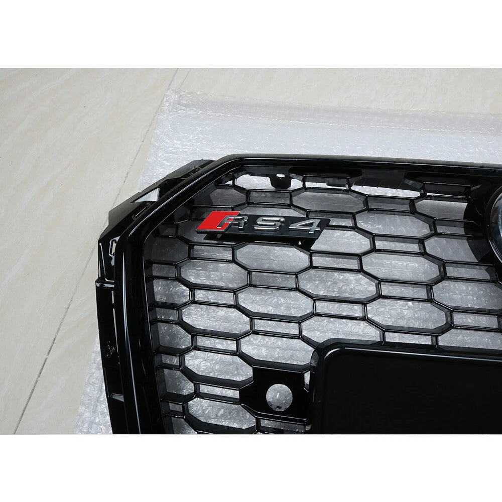Honeycomb Mesh Grille for Audi A4/S4 B9 (2017–2018) Black Quattro Style