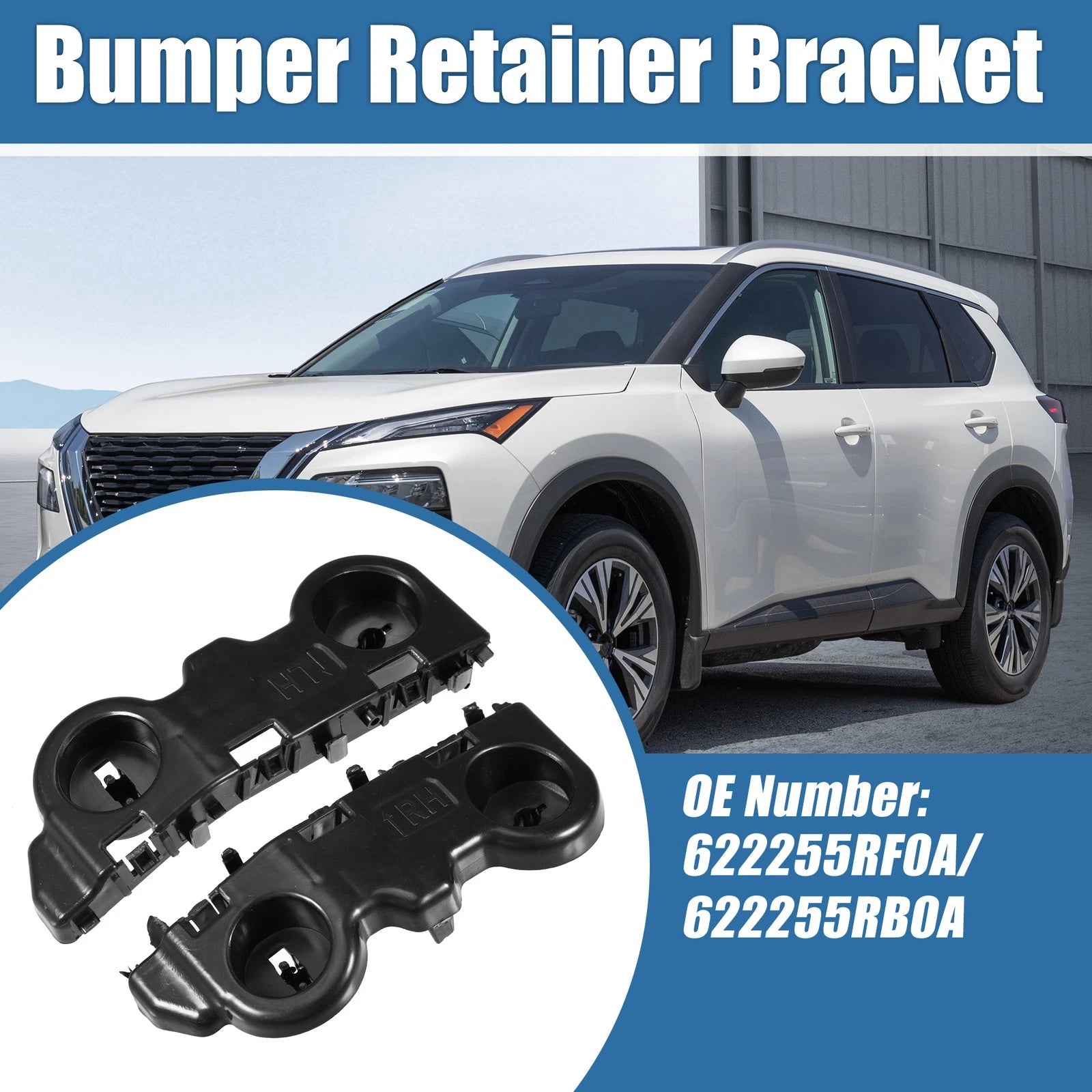Set of 2 Bumper Brackets No.622245RF0A for Nissan Kicks (2017–2020)