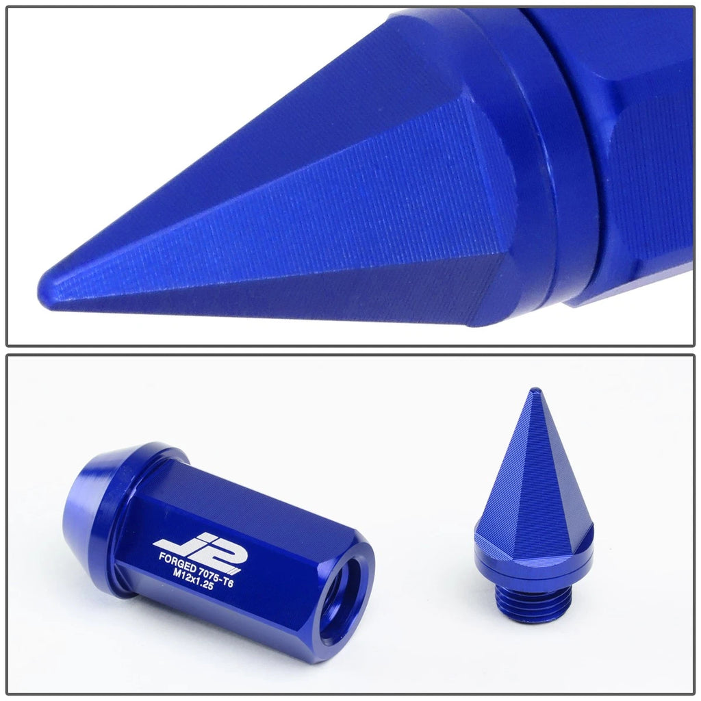20Pcs J2 7075 Forged Aluminum M12x1.25 Spiky Cap Lug Nuts for