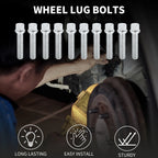10 Pcs M14x1.5mm Ball Seat Wheel Lug Bolt 60mm Shank for Volkswagen Audi 