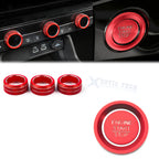 Red AC Climate Knob & Engine Start Button Cover for Honda Civic (2022–2024)