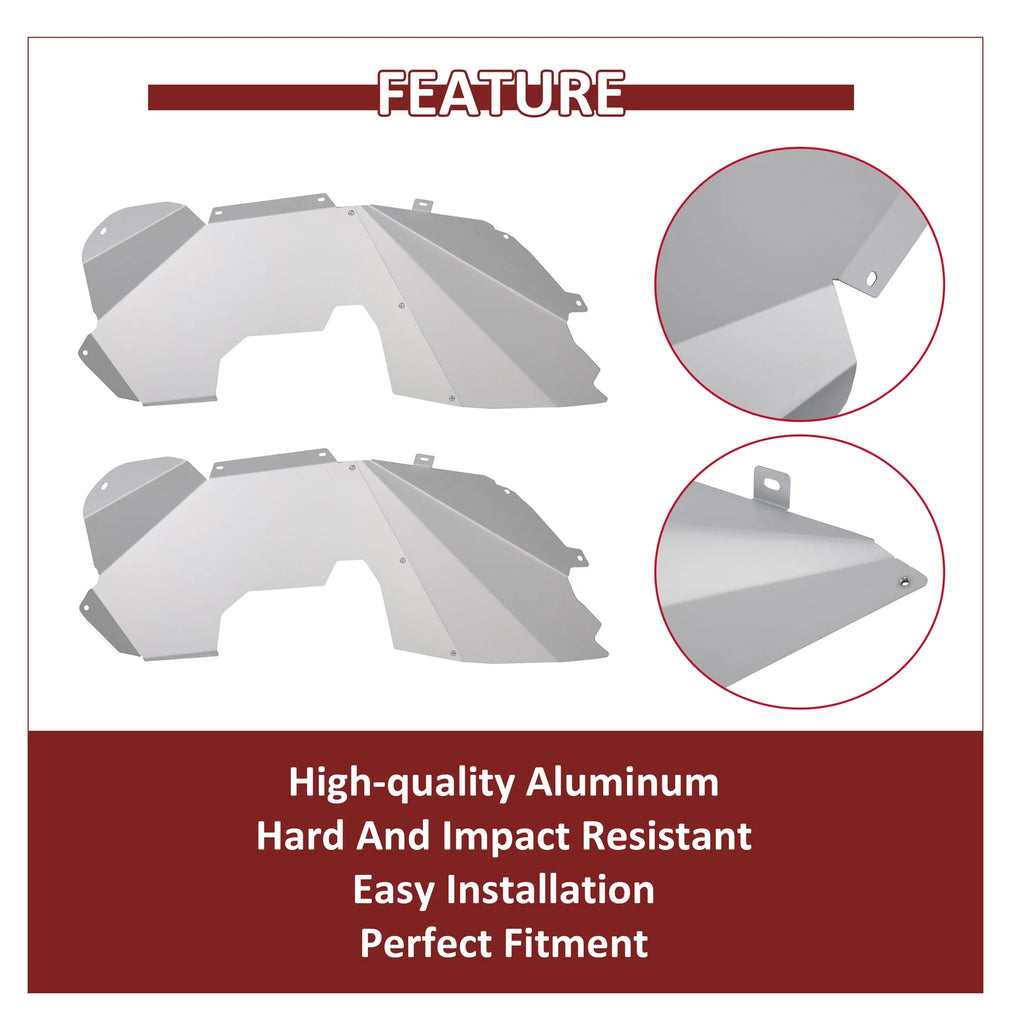Front Solid Aluminum Inner Fender Liners Kit for Jeep Wrangler JK (2007–2018)