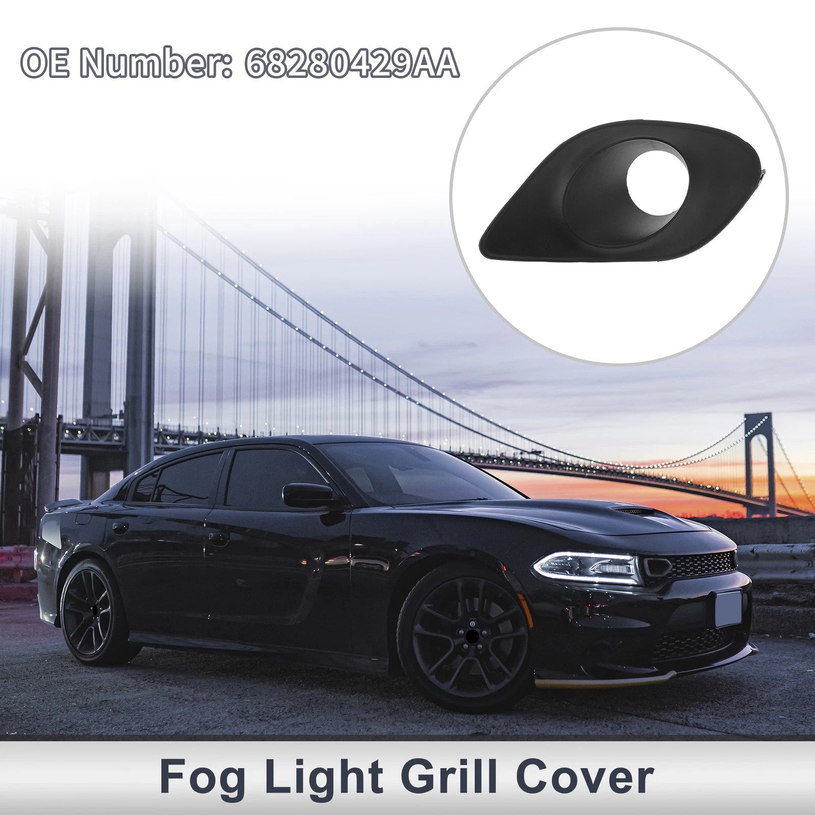 1 Pc Fog Light Grill for Dodge Charger (2015–2020) No. 68280429AA