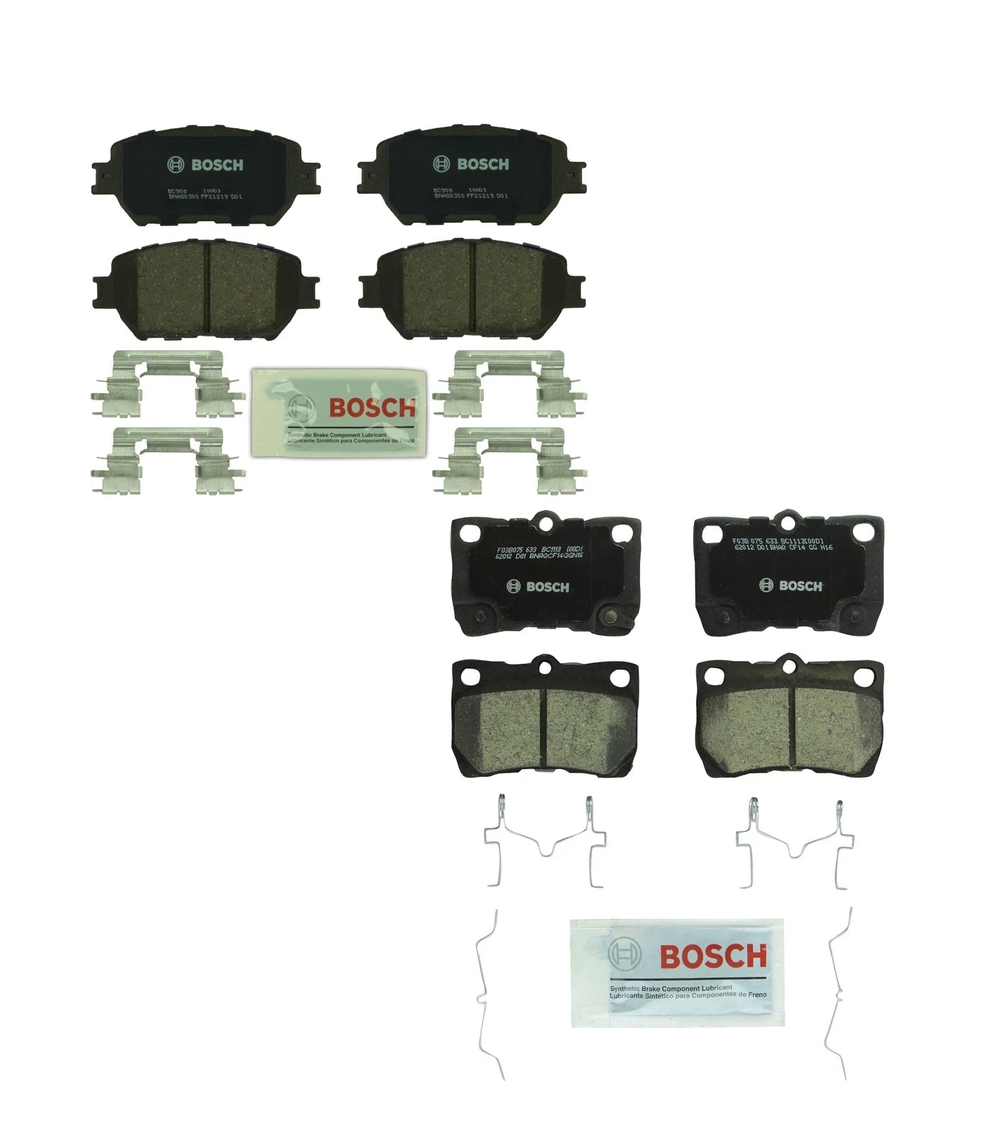 Set of 4 Bosch QuietCast Ceramic Disc Brake Pads for Lexus Sedan V6