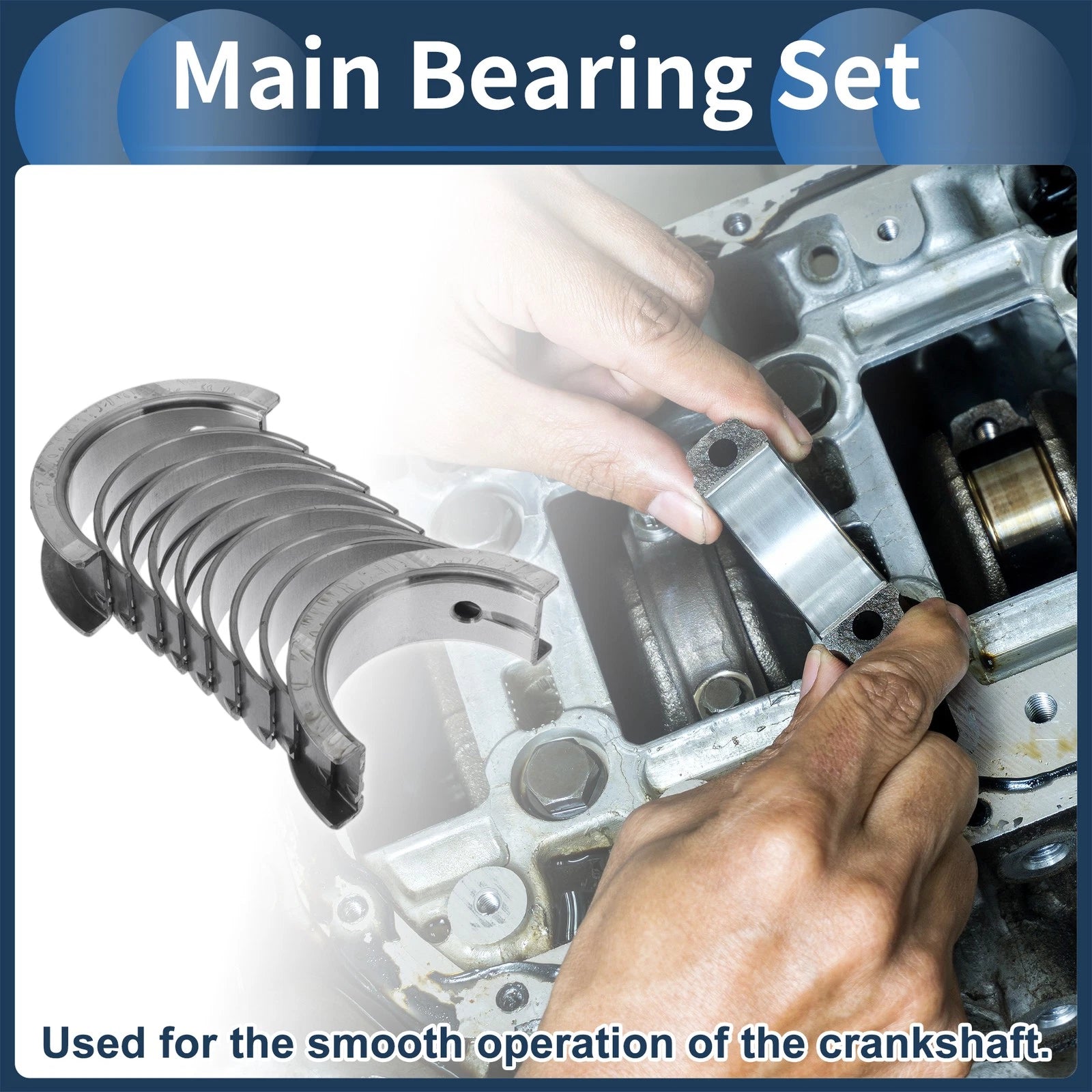 Main Bearing Set No.MD327494 for Mitsubishi Lancer (1992–1997) 10 Pcs