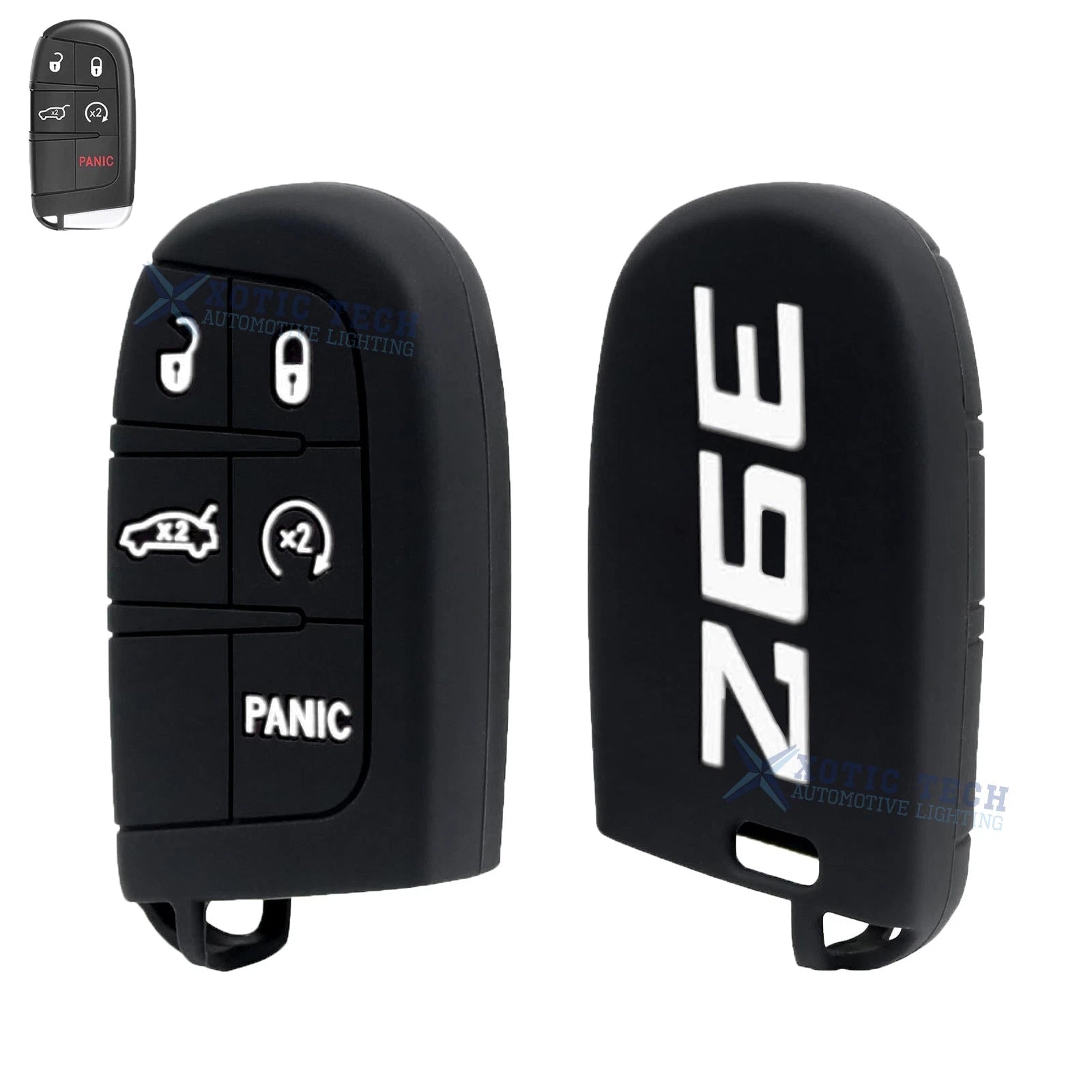 Silicone Remote Key Fob Shell Cover for Jeep Chrysler Dodge (2014–2014)