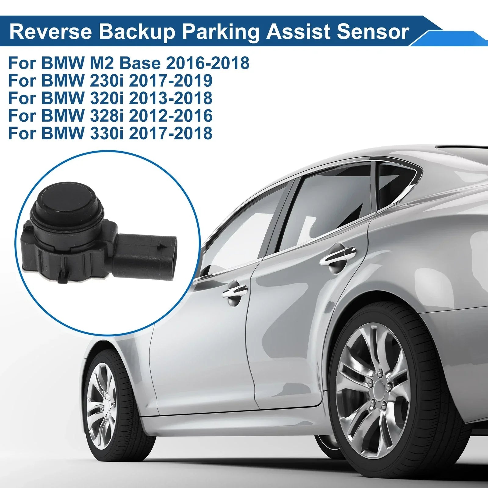 Reverse Backup Parking Sensor for BMW M2 Base Black (2016-2018)