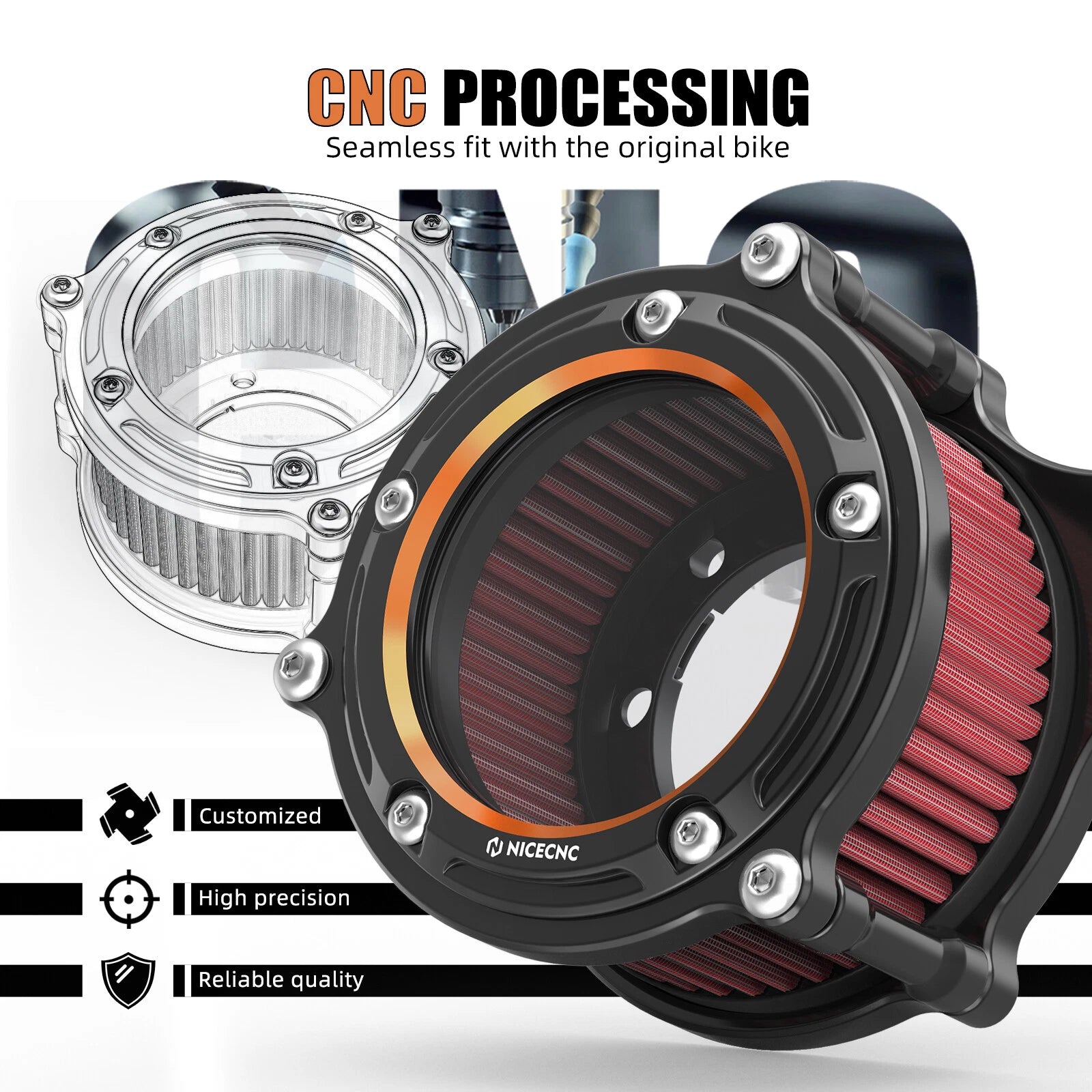 CNC Air Filter Cleaner for Harley Iron 1200 XL1200NS (2018–2021)