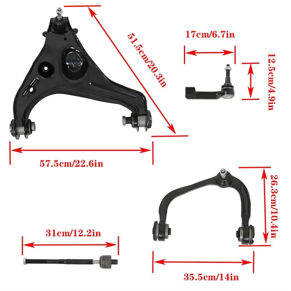 Set of 2 Front Upper Lower Control Arms for Ford Expedition Navigator (2009-2013)