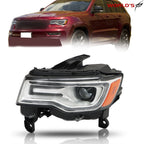 LED DRL Chrome Headlight for Jeep Grand Cherokee (2019–2021)