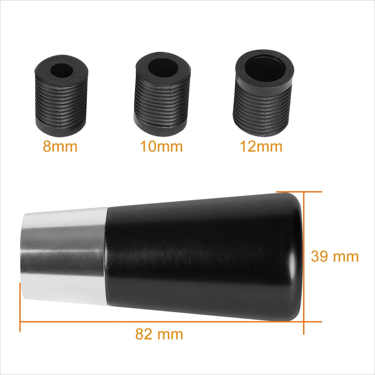 J2 Aluminum 6-Speed Manual Shift Knob for Universal Fit (Black)