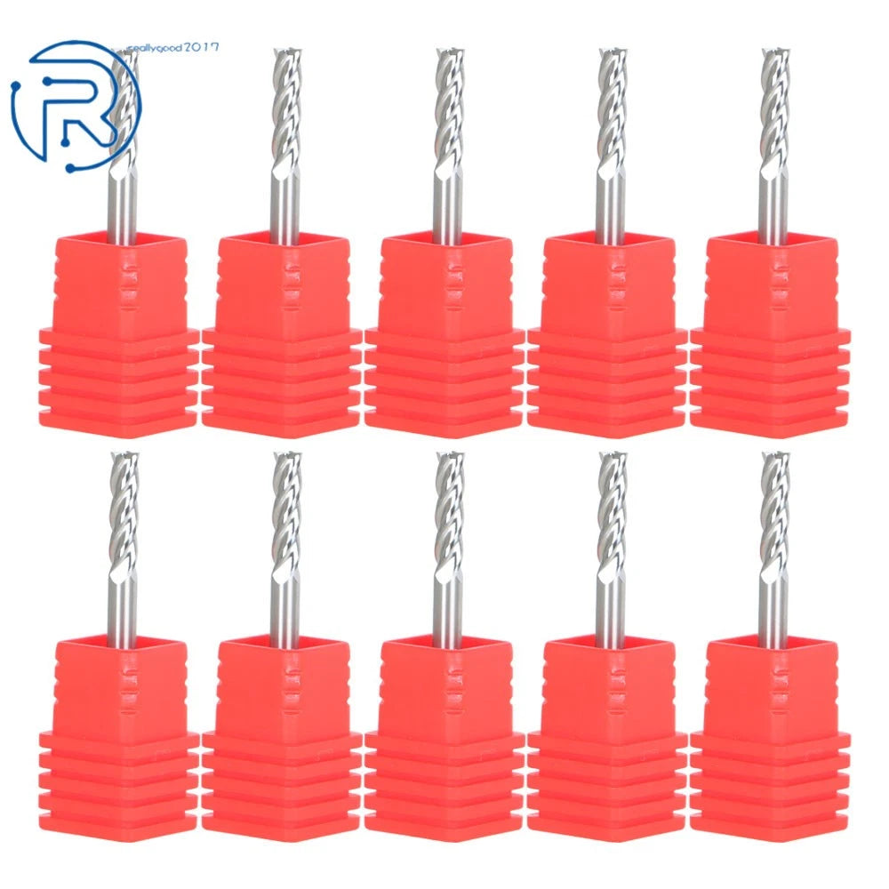 10 PCS 1/8" Carbide Square End Mill for