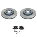 DuraGo Front Rotors & Bosch QuietCast Ceramic Brake Pads Kit for GTI, Passat