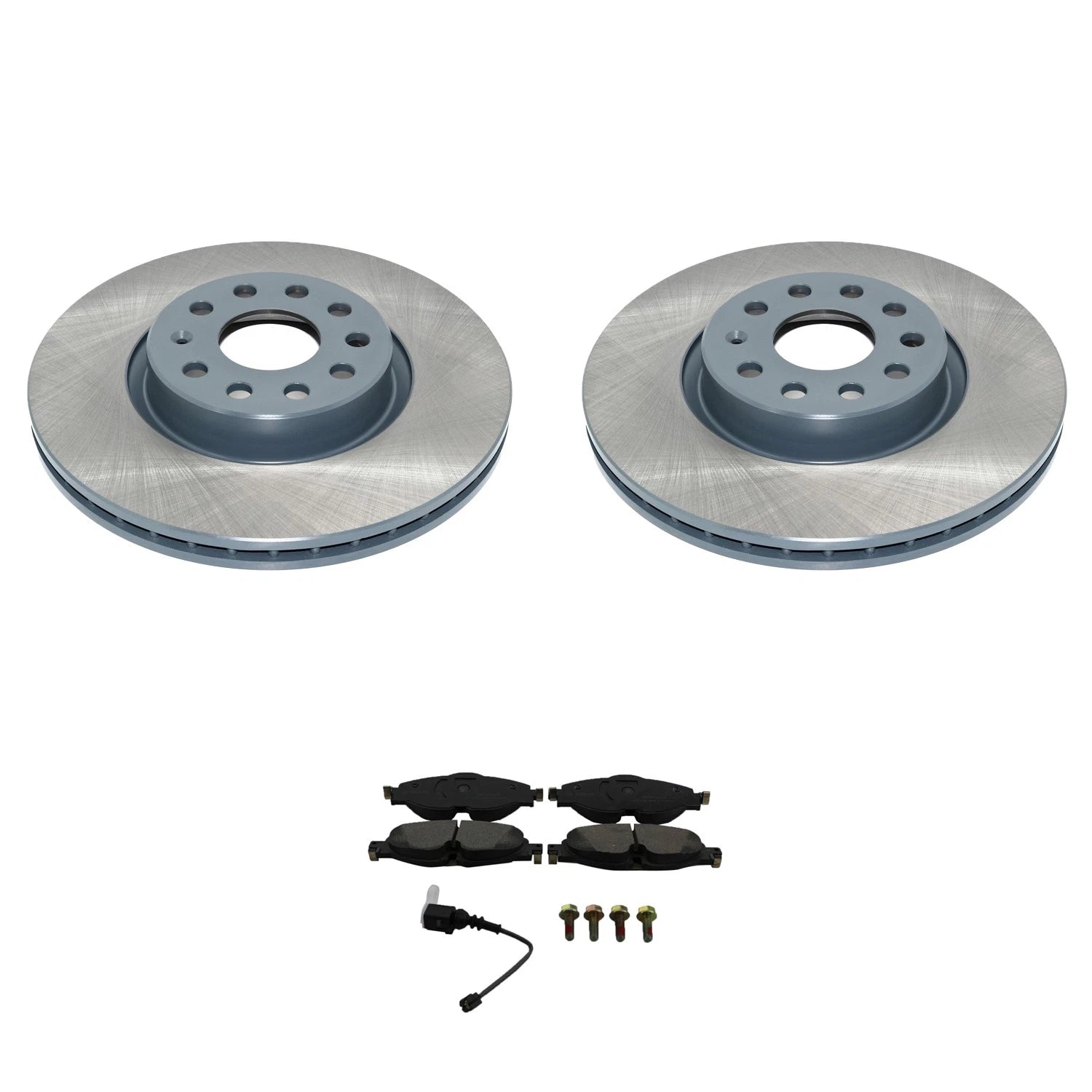 DuraGo Front Rotors & Bosch QuietCast Ceramic Brake Pads Kit for GTI, Passat