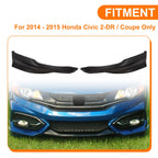 2PC Front Bumper Splitter Lip for Honda Civic Coupe (2014–2015) Black PU HFP