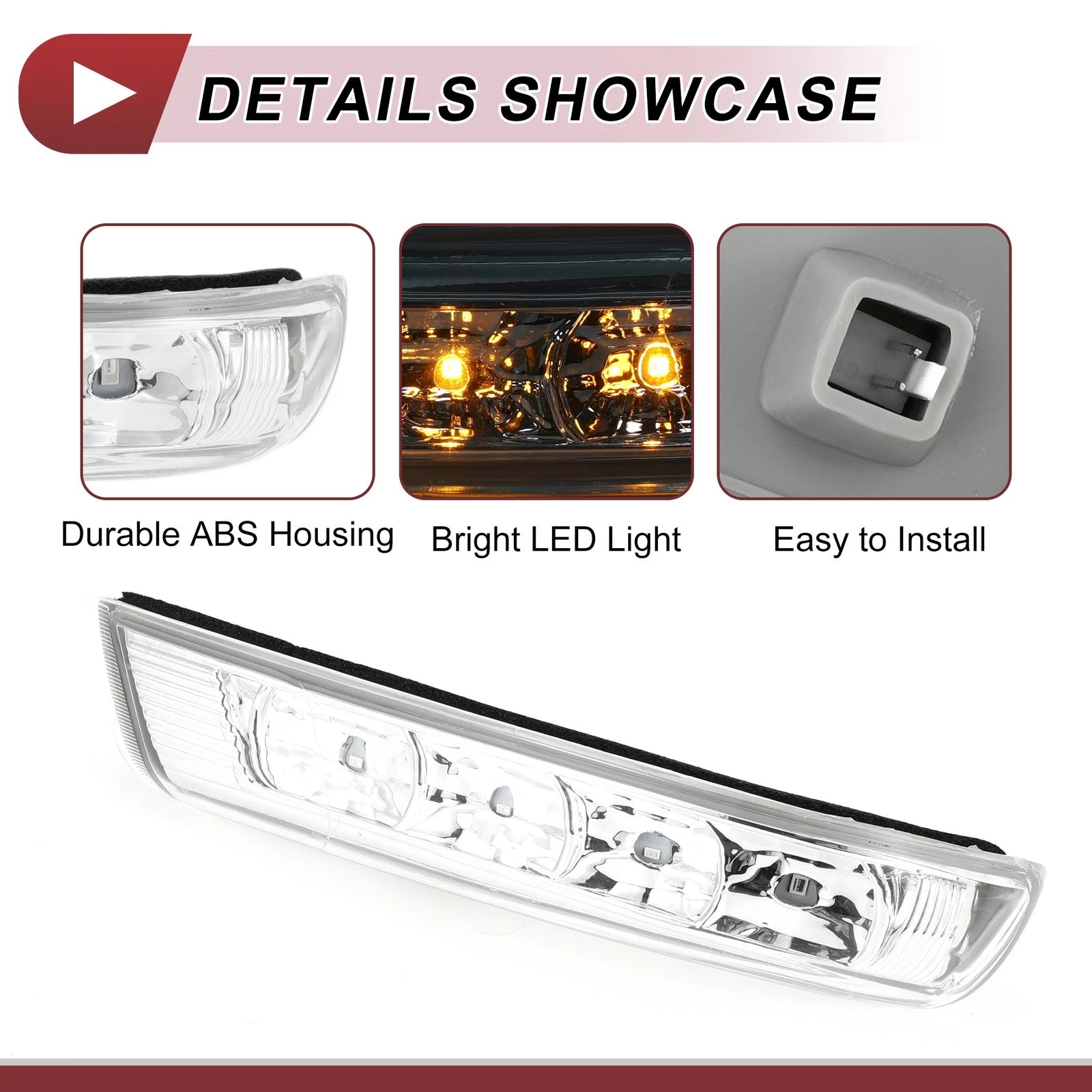 Mirror Turn Signal Light for Hyundai Santa Fe (2013–2018) No. 876133J000 Left Gray Clear