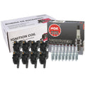 Set of 8 Ignition Coils & NGK V-Power Spark Plugs for Chevy Caddy Buick
